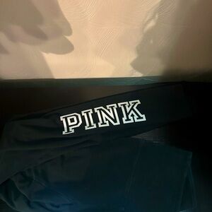 VS Pink leggings with lettering